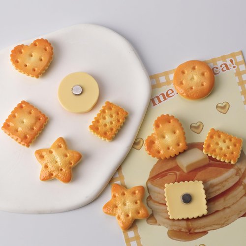10 Pack Adorable Cartoon Cookie Refrigerator Magnets - 5 Cute Biscuit Shapes, Sweet Dessert Decor for Photo, Note & Menu Display on Fridge, Locker & Whiteboard