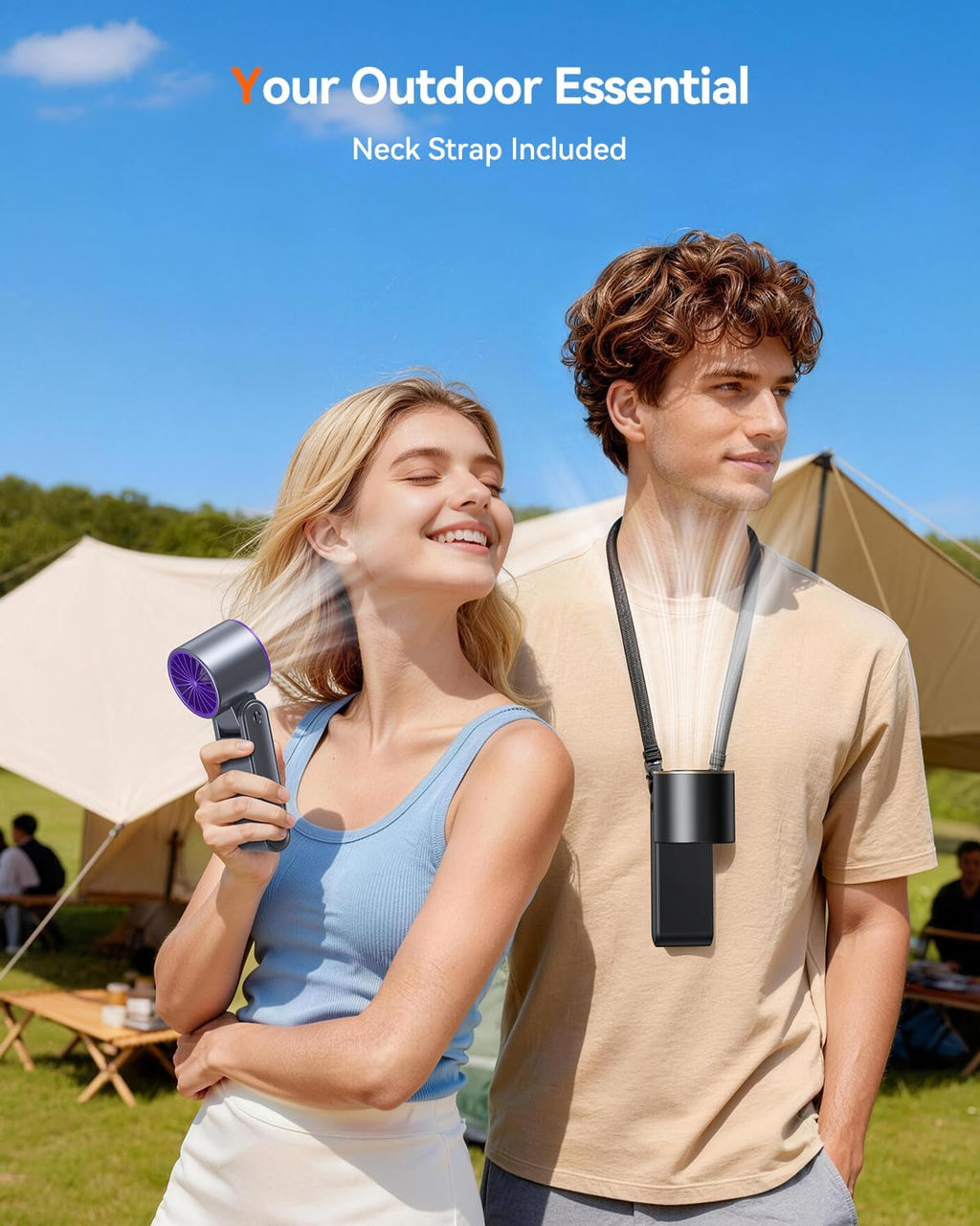 Skiennix Portable Handheld Turbo Fan - 199 Speed Settings | 24 Hours Cooling Time | Rechargeable Mini Fan in Grey Purple