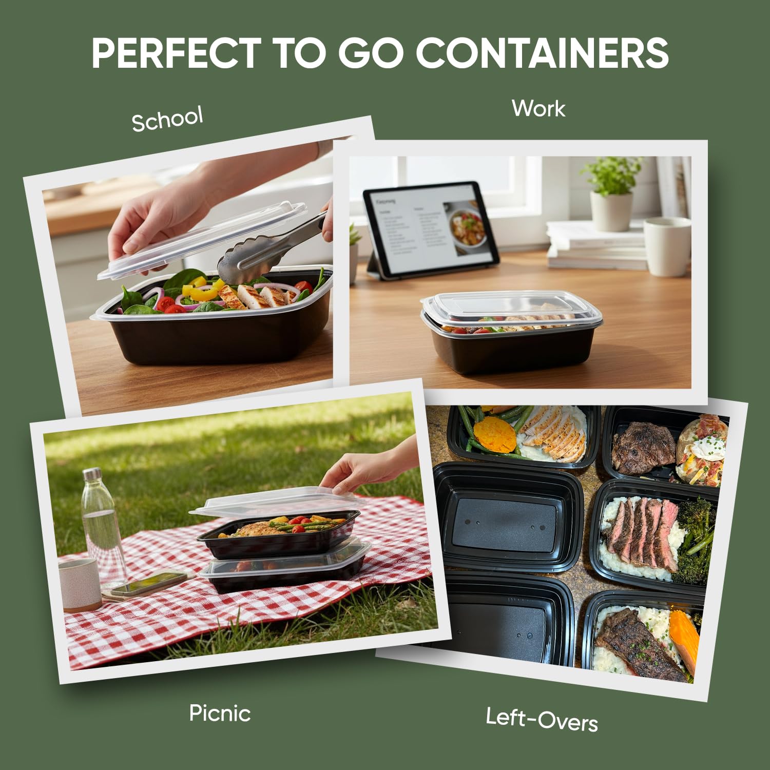 28 oz 150 Pack Meal Prep Containers BPA Free Leakproof Stackable Food Storage Containers with Lids, Microwave & Dishwasher Freezer Safe Reusable To Go Containers Bento Box Style Take Out Clear Plastic