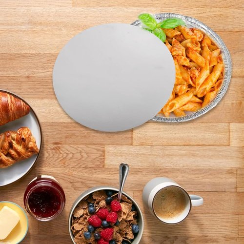 ABuff 9-Inch Round Aluminum Pans - 50 Pack Disposable Foil Pie Tins with Lids | Oven & Freezer Safe