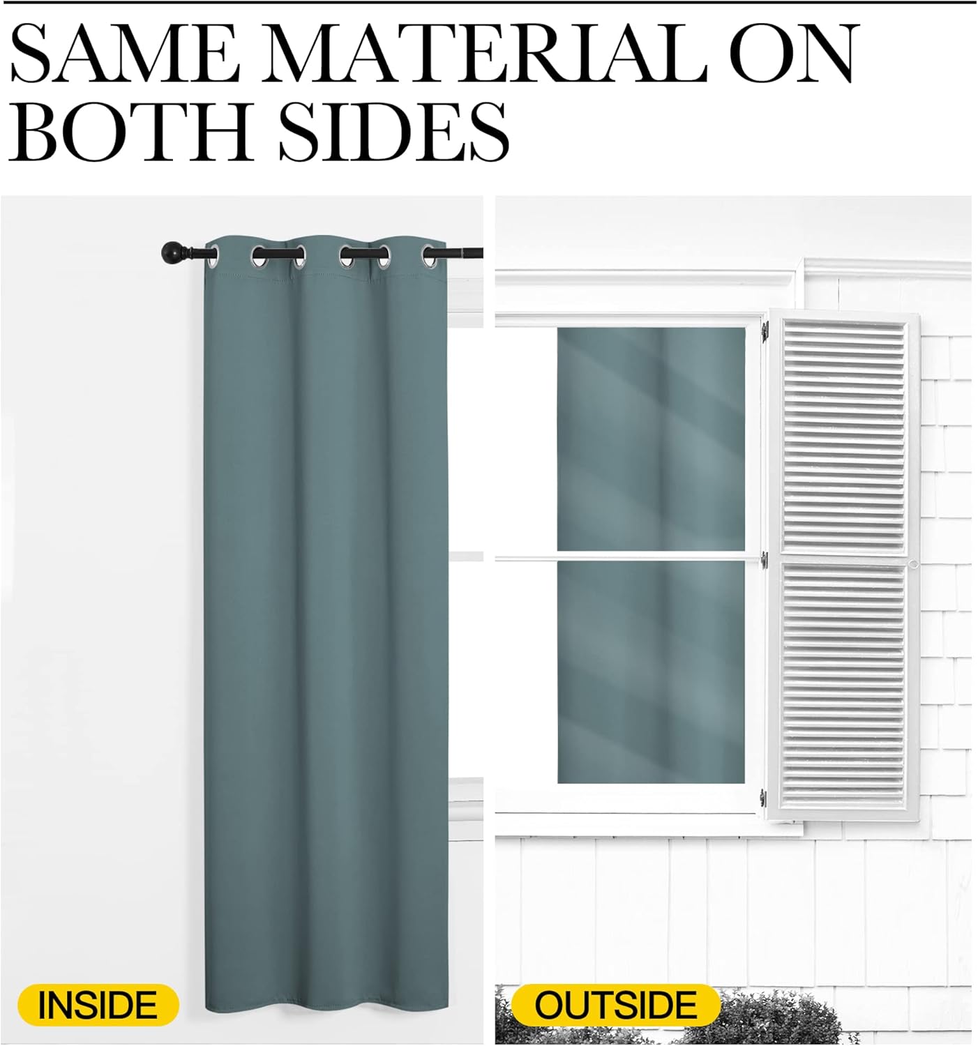NICETOWN Blackout Curtains - Noise Reducing & Thermal Insulated Drape Panels | Greyish Blue, 2 Panels, W34 x L45-Inch