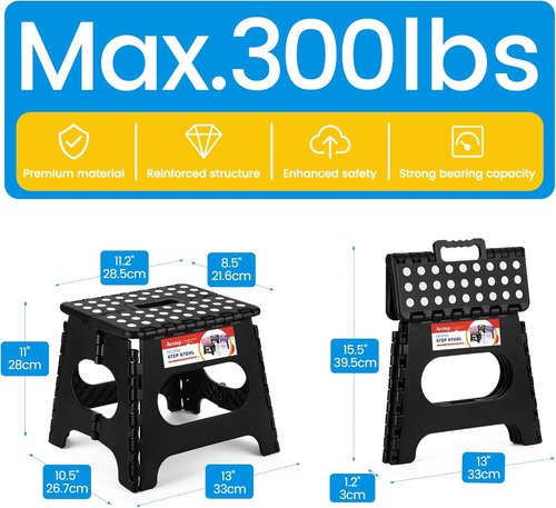 ACSTEP Folding Step Stool - Sturdy 11-Inch Non-Slip Design | Lightweight & Collapsible for Kids & Adults
