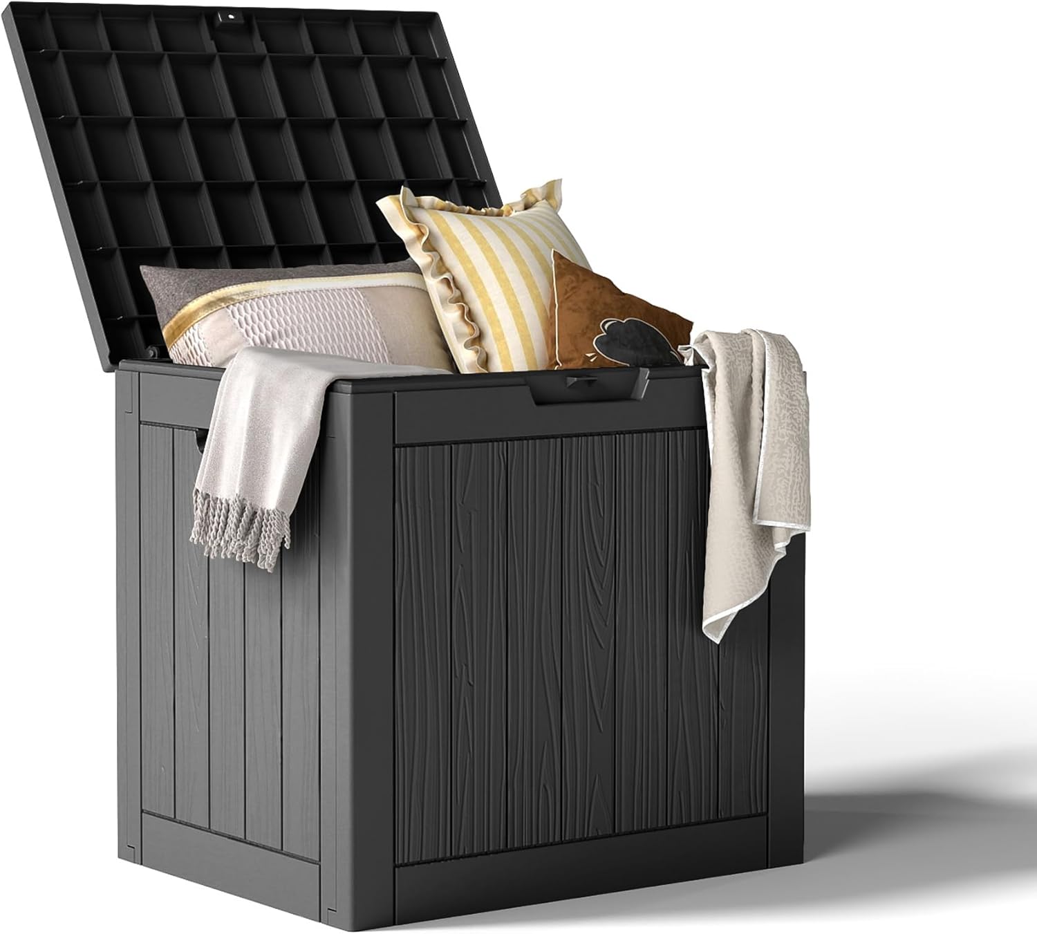35 Gallon Resin Deck Box - Waterproof, UV-Resistant Outdoor Storage for Cushions & Tools | Black
