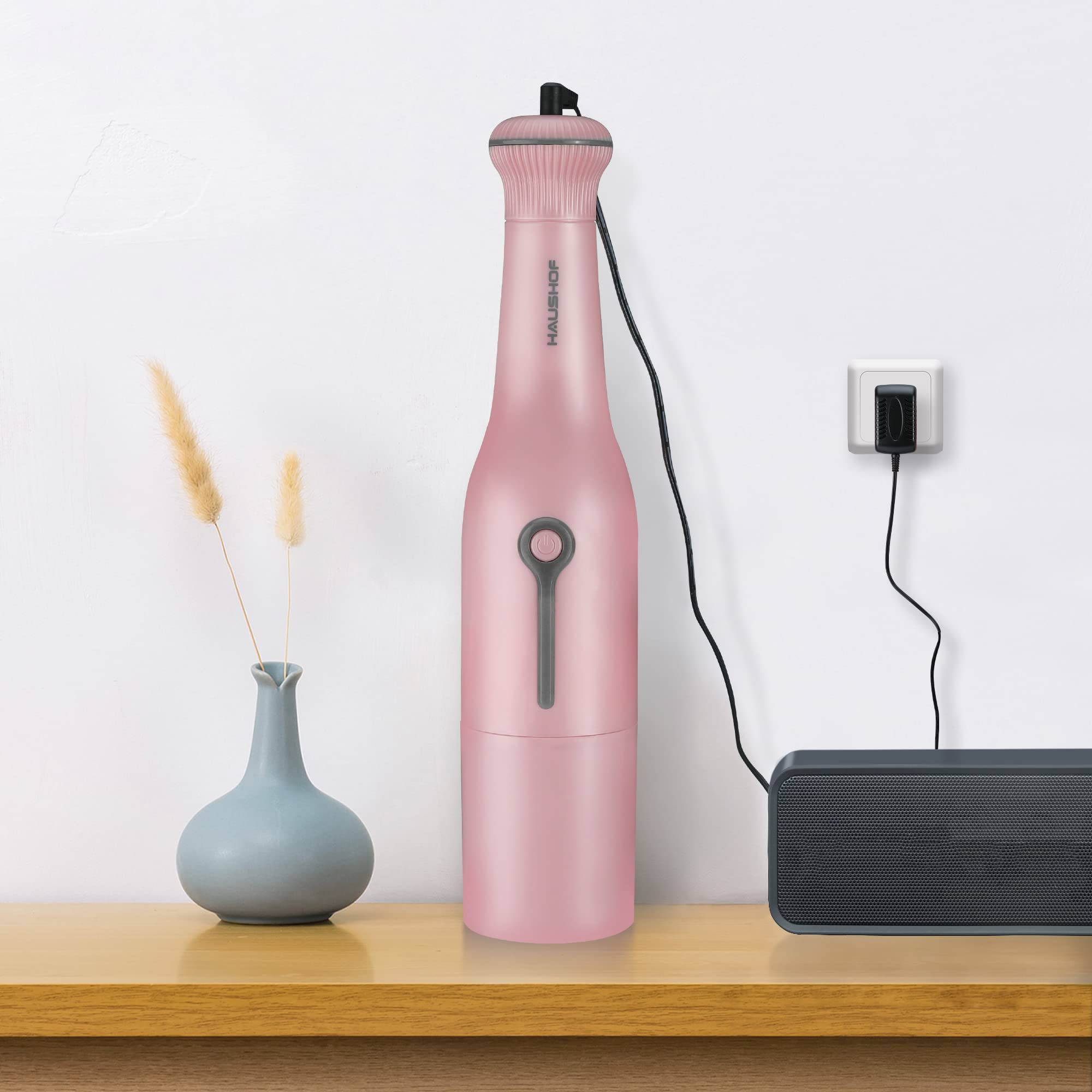 HAUSHOF Handheld Vacuum, Cordless Car Vacuum Cleaner 8000PA/12000PA 2 Modes with Cleaning Brush, Rechargeable Portable Mini Vacuum for Car, Home and Pet(Pink)