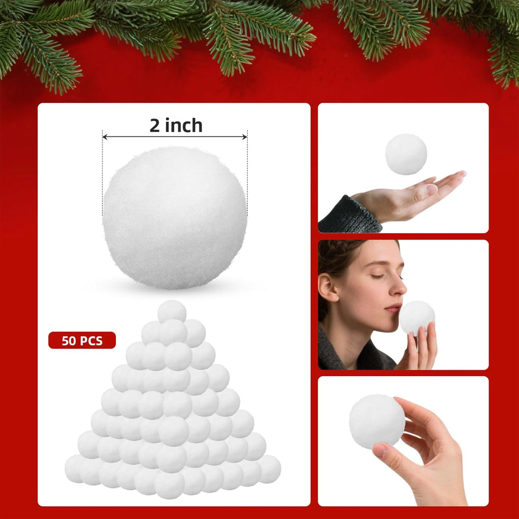 Supoice 40 Pack Snow Balls - Realistic 2 Inch Indoor & Outdoor Snow Fight Toys | Perfect for Christmas Fun