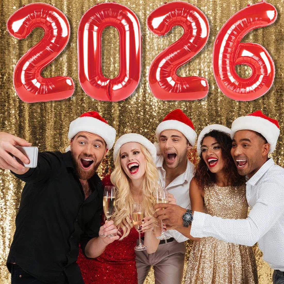 Regine Switzerland 40-Inch Number Balloons - Red New Year's Eve 2026 Party Decorations | Graduation & Birthday Celebrations