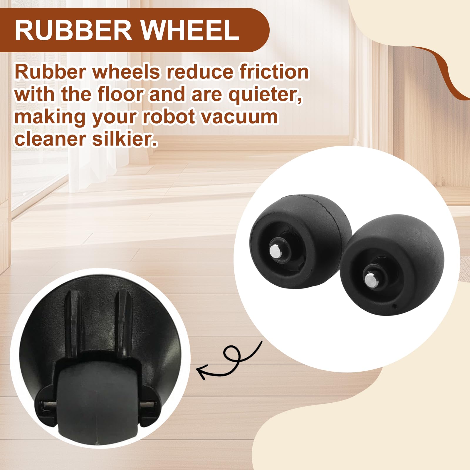 2Pcs Replacement Front Caster Wheel Compatible with Shark Robot Vacuum R101AE RV1001AE UR1100SRUS AV1002AE AV1010AE RV100AE