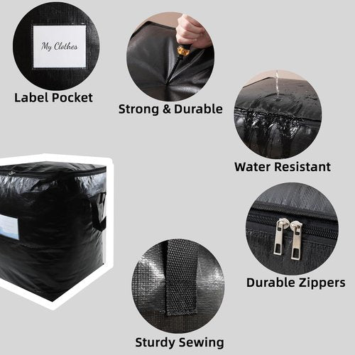 Heavy Duty Moving Bags by 3 Pack | Extra Large 91L Waterproof Storage Totes with Reinforced Handles