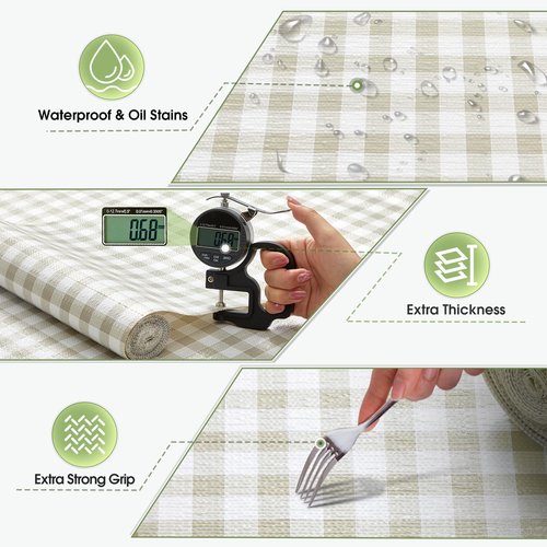 Beautysaid Shelf and Drawer Liner for Kitchen Cabinet, Non Adhesive Non Slip Shelf Paper Waterproof Washable Thickened for Dresser Pantry Shelve Bathroom Protector Liner(Checkered,23.6 in x 30 FT)