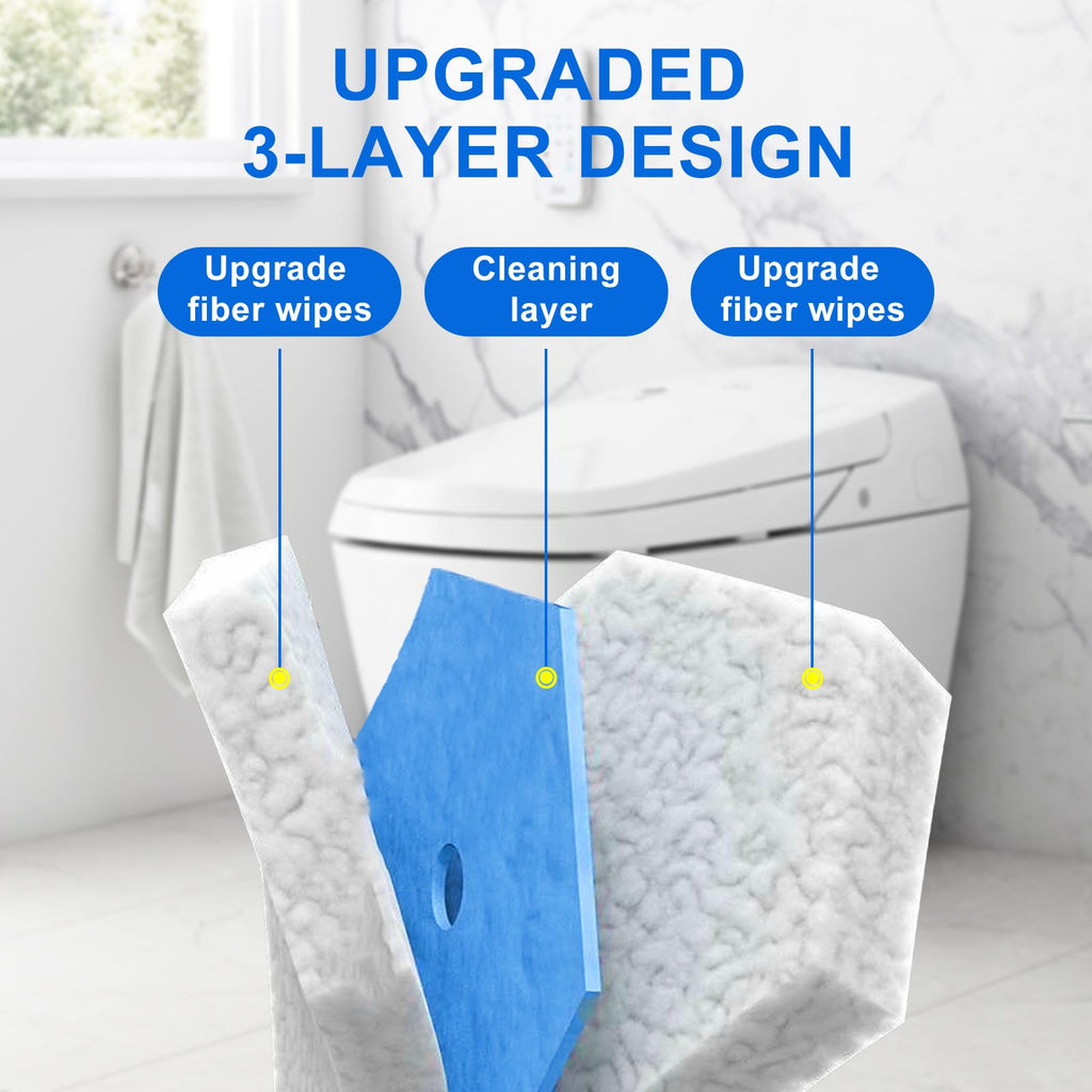 30 Count Toilet Bowl Wand Refills for Clorox, Disposable Toilet Bowl Wand Refill Compatible with Clorox Toilet Bowl Wand Clean System, Upgrade Fiber Bowl Cleaner Brush for Closestool Cleaning.