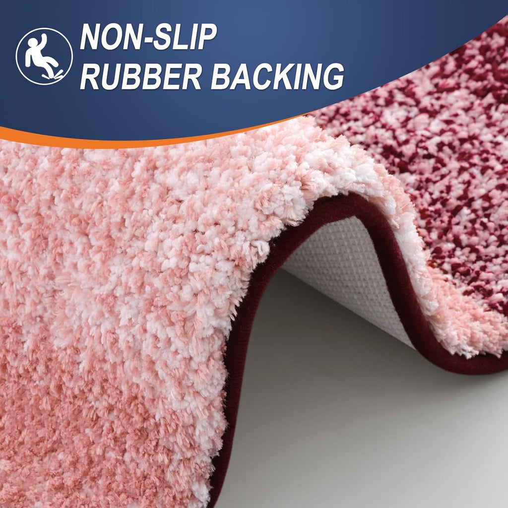OLANLY Bath Rugs Mat - Extra Soft Microfiber, Quick Dry & Machine Washable | 24x16 Inches, Red