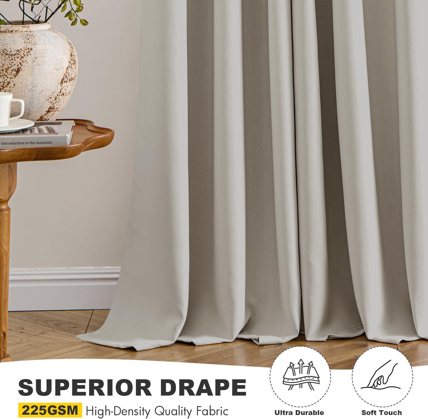 MIULEE Blackout Curtains - Thermal Insulated Room Darkening Drapes | 84-Inch Length, 2 Panels, Noise Reduction