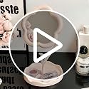 Pink Flower-Shaped Makeup Mirror for Desk Vanity | Elegant Decor