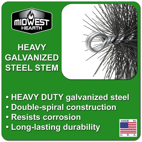 Midwest Hearth Wire Chimney Cleaning Brush (6-Inch Round) Made in USA