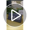 KESHIDE Bamboo Digital Alarm Clock, LED Electric Desk Clock with Dimmer