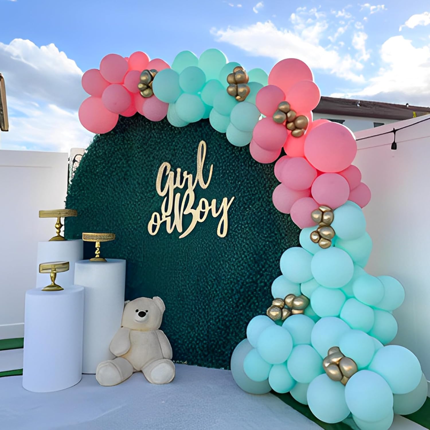 Voircoloria Mint Green Balloons - 12 Inch Pastel Latex for Baby Showers, Weddings & Parties
