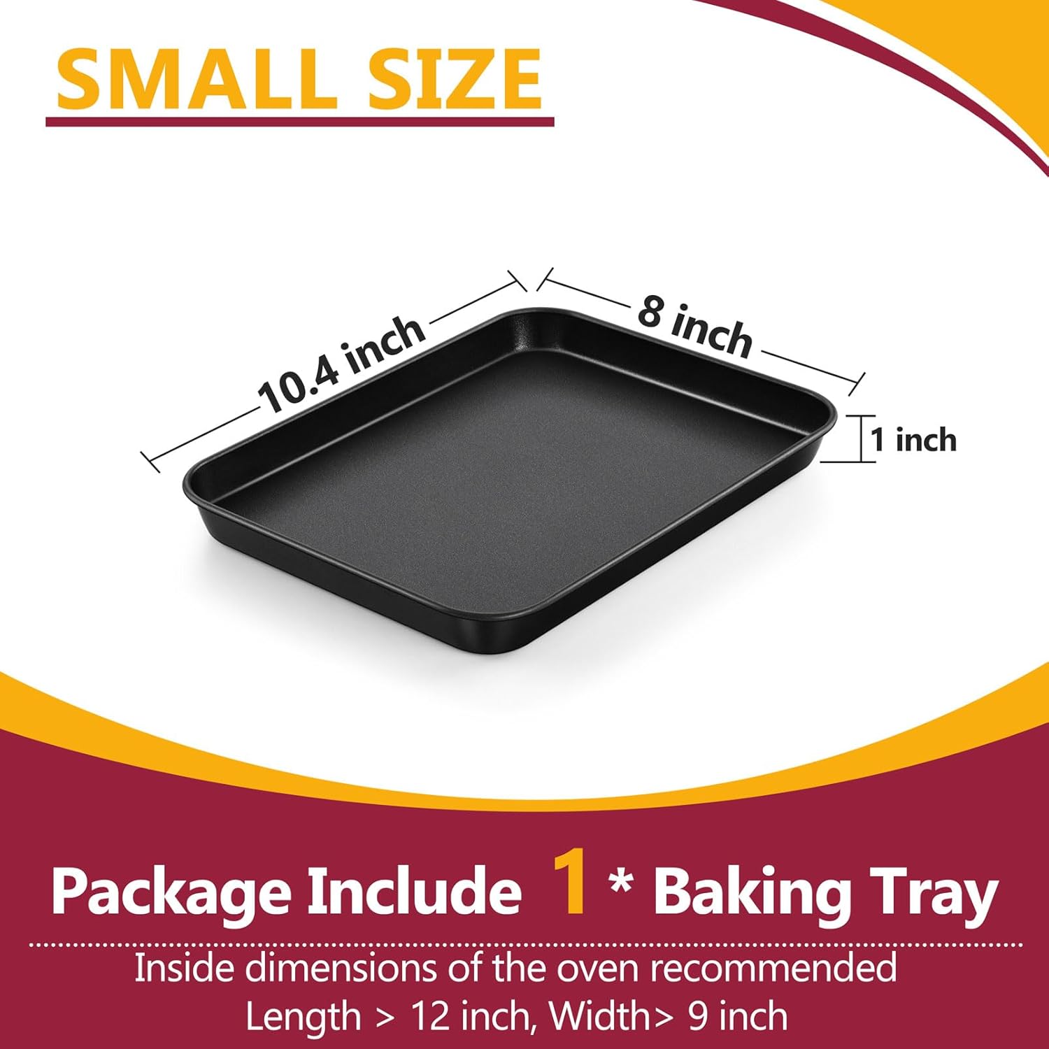 P&P CHEF Non-Stick 10.5 Inch Baking Cookie Sheet Pan - Sturdy Carbon Steel Oven Tray for Easy Cooking & Cleaning
