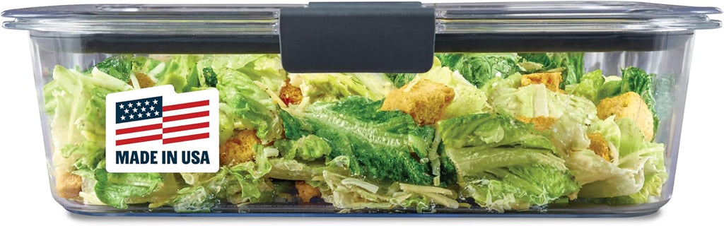Rubbermaid Brilliance Large Food Storage Container - 9.6 Cup, BPA-Free, Leak-Proof, Clear
