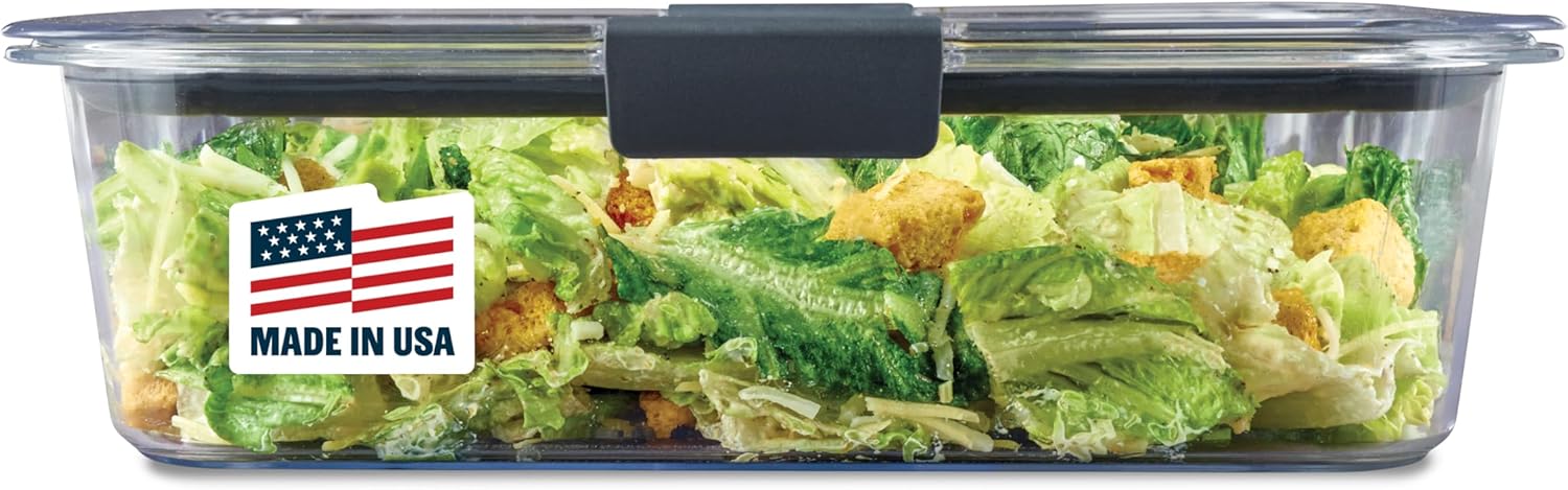 Rubbermaid Brilliance Large Food Storage Container - 9.6 Cup, BPA-Free, Leak-Proof, Clear