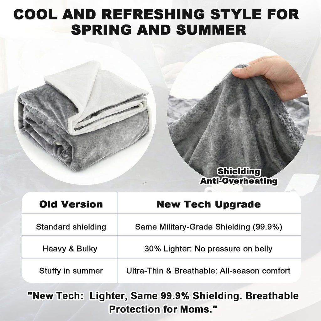 Preboun 108.27 x 86.61 Inch Large Faraday Blanket for Pregnant Babies, Emf Blanket Protection Two Sides Using for Beds Couches Travel(Flannel, Grey)