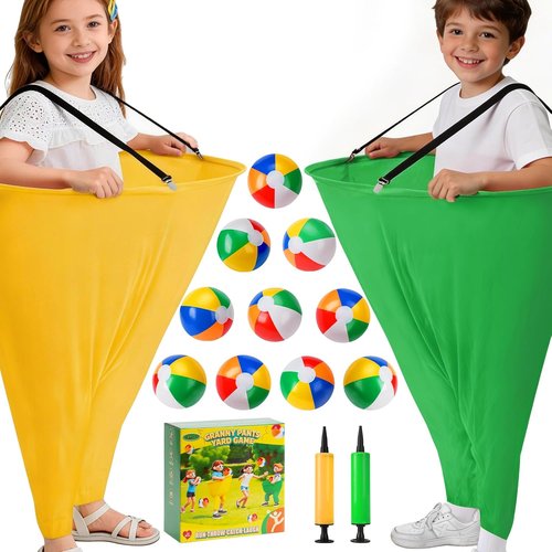 Granny Pants | 17-Piece Outdoor Tossing Game Set - 2 Oversized Pants, 10 Balls & 2 Air Pumps for Kids 4+