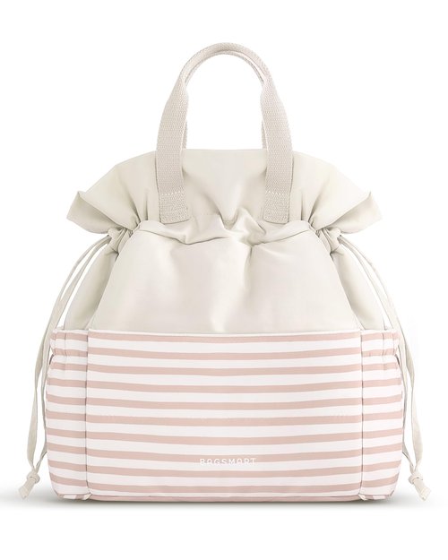 BAGSMART Lunch Bag Women Cute Lunch Box Drawstring Tote Cooler with Multi-Pockets Cinch Closure Insulated Tote for Work, Office, Outdoors