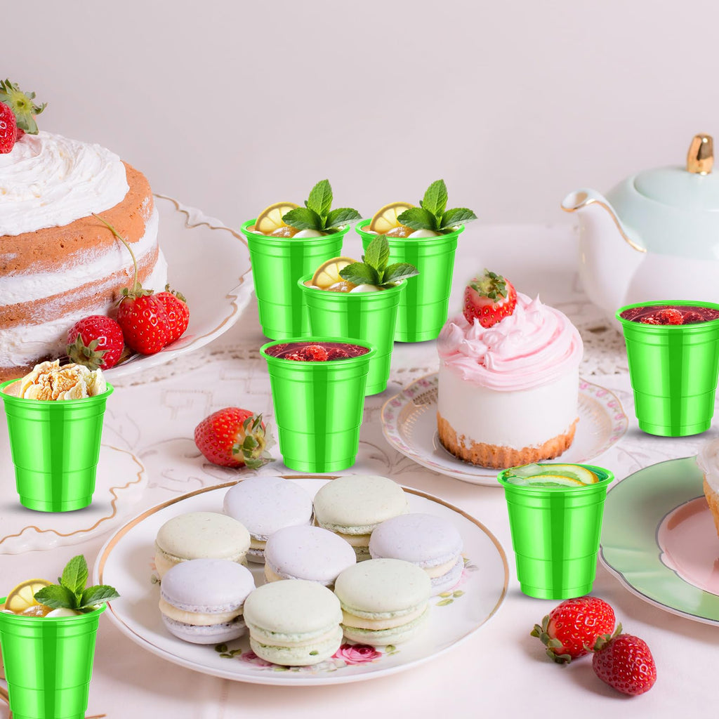 cssopenss 120 Pcs 2 oz Green Shot Cups Green Plastic Shot Glasses st. patrick's day Shot Glasses Disposable for Drinking Tastings Served Snacks Jello Tastings and Samples