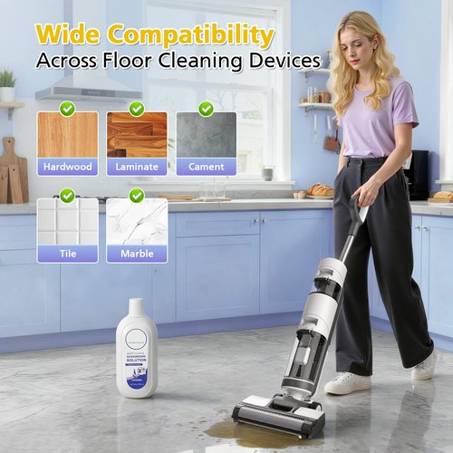 VILLAPOOL 2 Pack Floor Cleaning Solution for Tineco, Lavender Scent, Deep Cleans Multiple Hard Floors for iFLOOR Series, FLOOR ONE S3 / S5 / S6 / S7 / S9 Artist Series Wet Dry Vacuum (33.8 OZ)