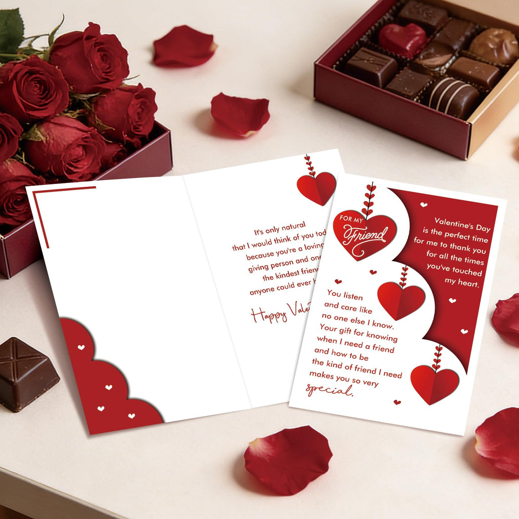 Supoeguk Heartfelt Valentine's Day Card for Friend, Romantic Best Friend Valentines Cards Gifts, You Are One of The Kindest Friends Anyone Could Hope for