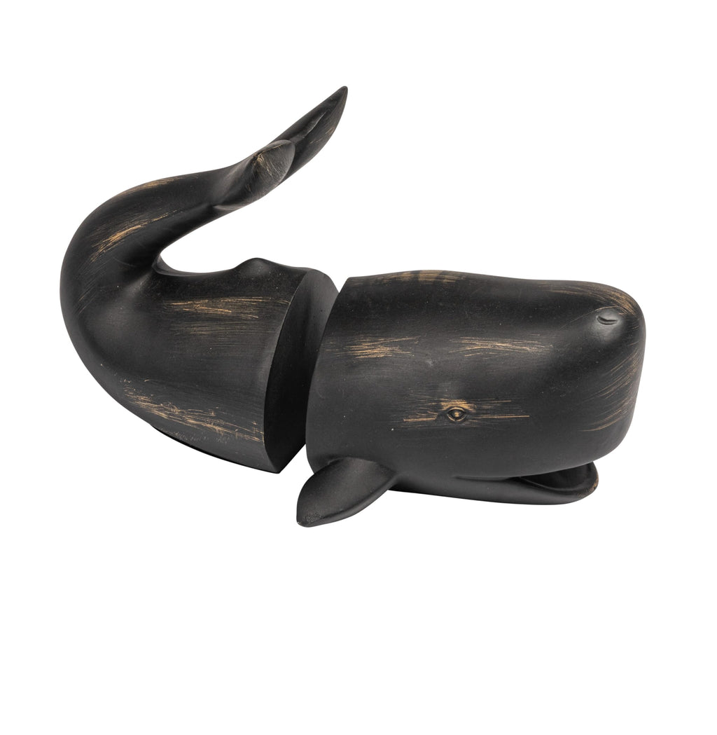 Creative Co-Op Whale Shaped Resin Bookends (Set of 2 Pieces)