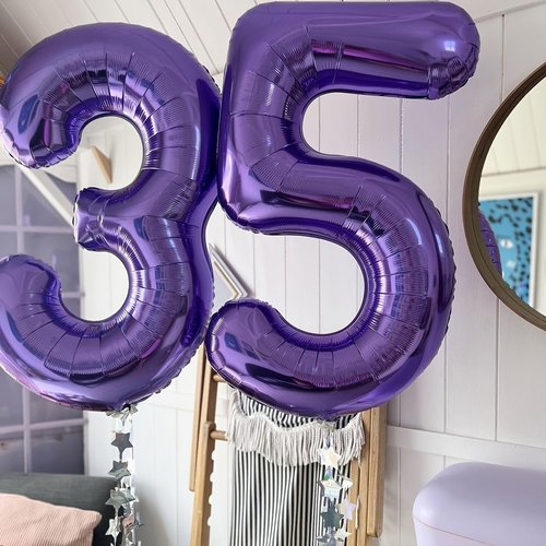 Foil Number 50 Balloons - 40 Inch Purple 50th Birthday Party Decoration for Men & Women