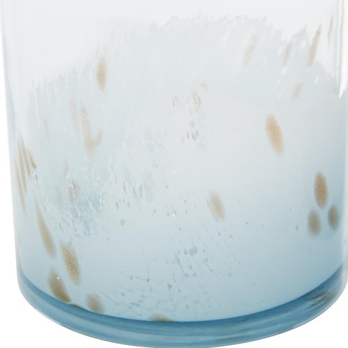 Deco 79 Glass Shell Handmade Living Room Decorative Jars Decorative Container with Whale and Seashell Tops, Set of 2 Jar with Lid 5"W, 9"H, Blue