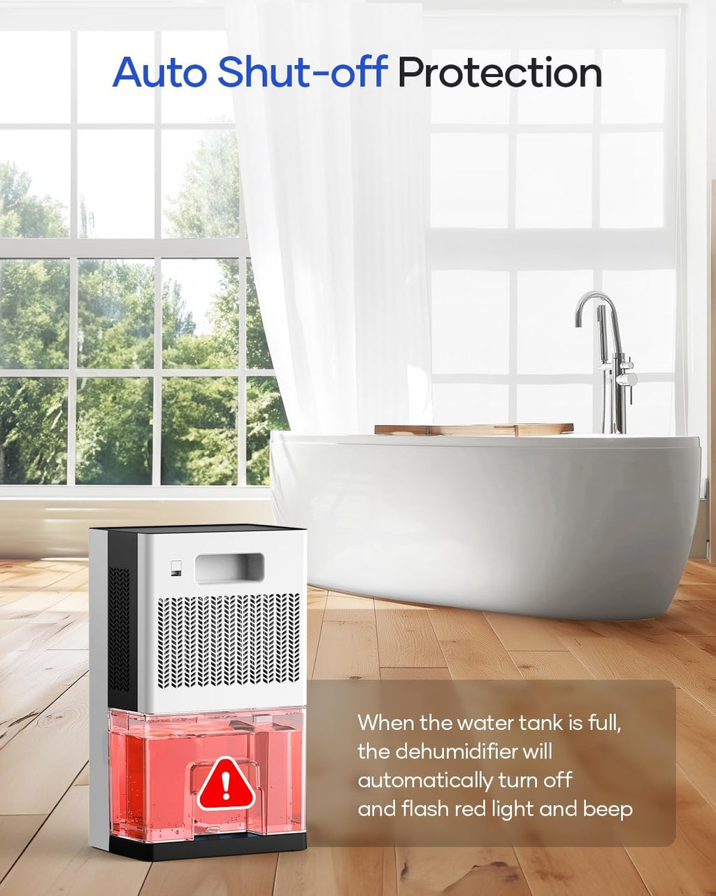 Skiennix Dehumidifier - 95 OZ Water Tank for Home | Auto Shut Off, 1000 sq. ft. Coverage, Quiet Sleep Mode