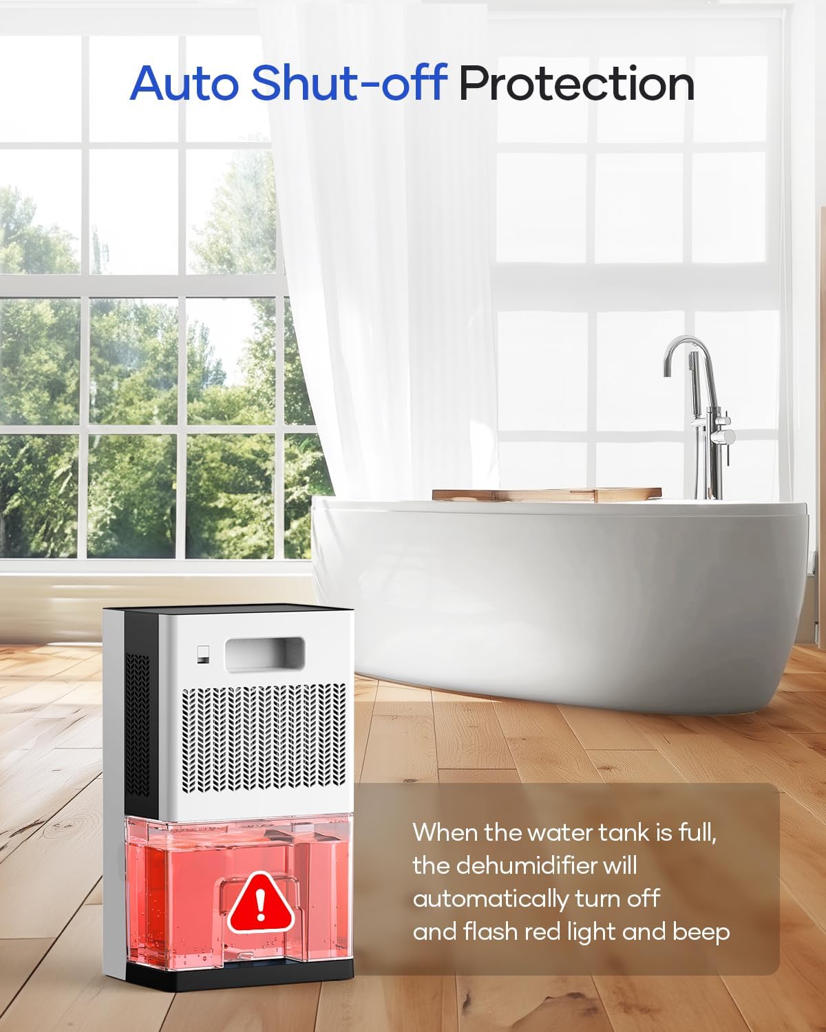 Skiennix Dehumidifier - 95 OZ Water Tank for Home | Auto Shut Off, 1000 sq. ft. Coverage, Quiet Sleep Mode