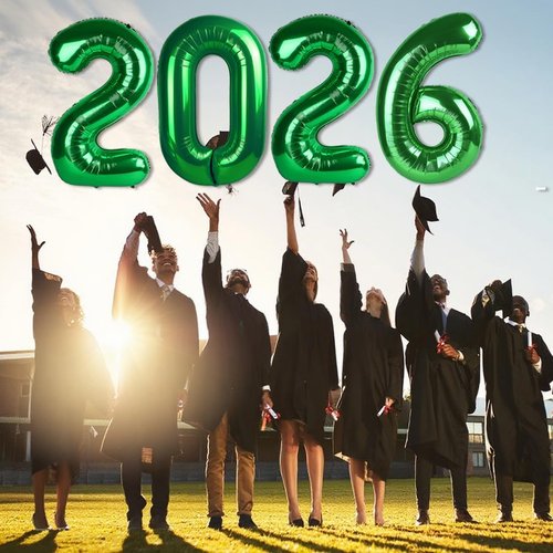 2026 Number Balloons by [Brand Name] - Dark Green 40 Inch Party Decorations for New Year's & Graduations