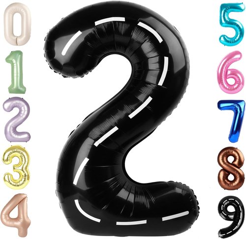 40-Inch Black Number Balloons by [Brand Name] - Perfect for Birthday, Graduation & Baby Shower Celebrations