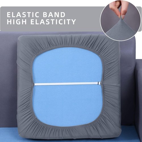Hyha Waterproof Couch Cushion Covers - Stretch Sofa Slipcover for Dogs | Washable, Non-Slip, Grey (Small)