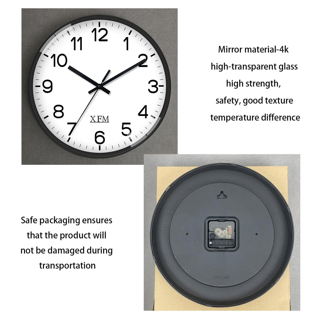 XFM Wall Clock Silent Wall Clocks Battery Operated 8 Inch Small Classic Analog Clock Modern Simple Decorative for Kitchen Office Bedroom Decor