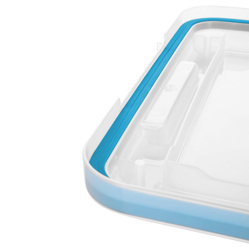 Sterilite 37 Qt Gasket Box, Stackable Storage Bin with Latching Lid and Tight Seal, Plastic Container to Organize Underbed, Clear Base and Lid, 4-Pack