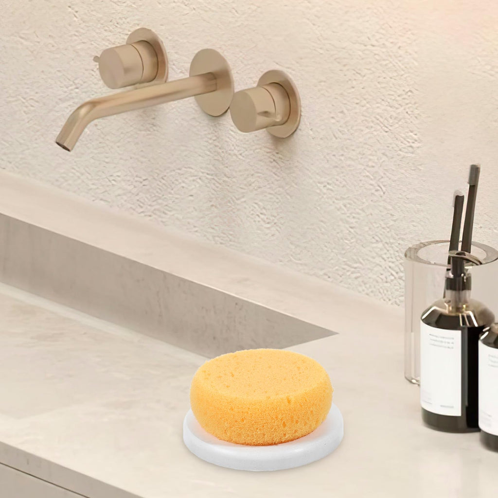 5Pcs Water Absorbing Stone Tray for Sink Water Absorbent Diatomite Trays Fast Drying Stone Sink Tray Diatomaceous Coaster Stones Drying Trays for Hand Soap Dish Cosmetic Bottles Toothbrush Holders