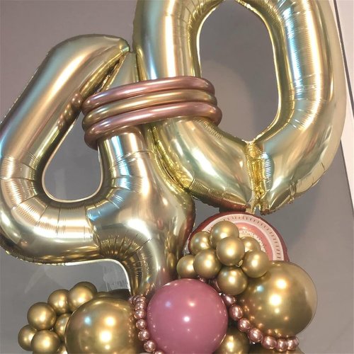 Champagne Gold 40" Number Balloon 0 - Large Foil Birthday & Anniversary Decoration | Helium-Ready