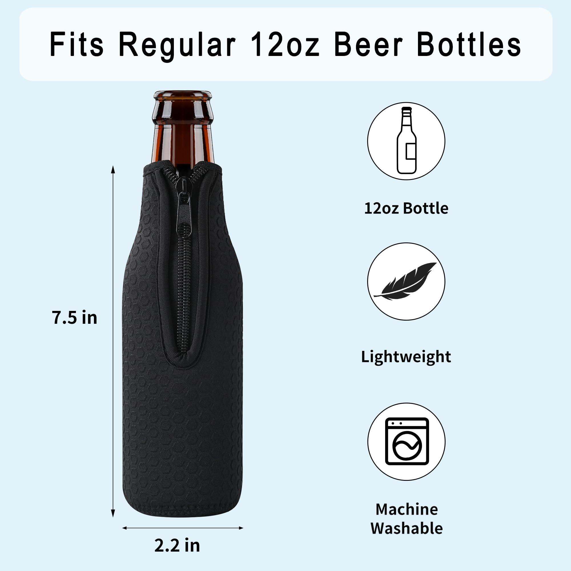 Xumbtvs 4 Pcs Beer Bottle sleeves, Non-slip Neoprene Insulated Beer Holder Cooler Cover for 12oz 330ml Bottle (Colorful1)