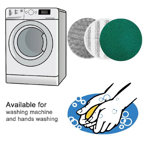 KOJEO Electric Mop Pads Replacement Cleaning Scrubber Mop Pads, 6.3 inches