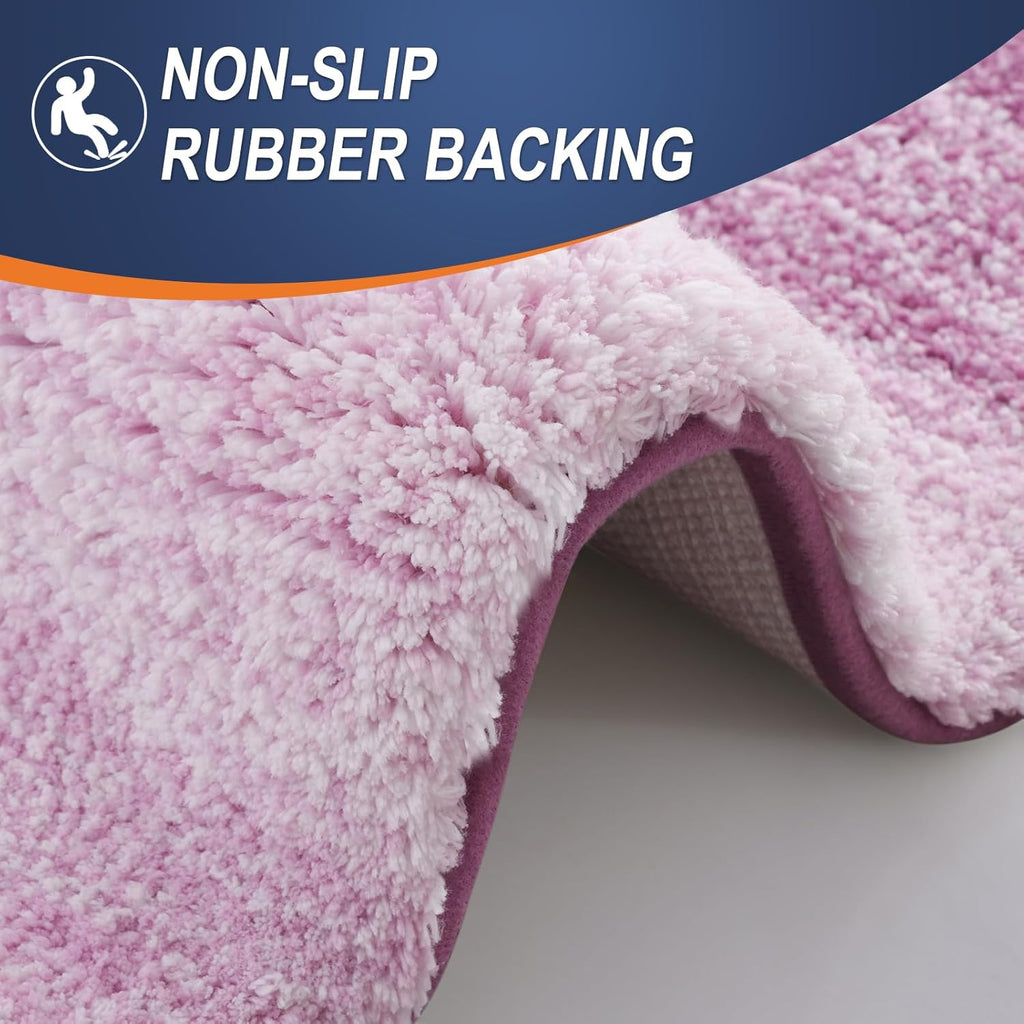 OLANLY Bathroom Runner Rugs - Extra Soft Microfiber Bath Mats | Quick Dry, Washable, 47x24, Pinkish-Purple