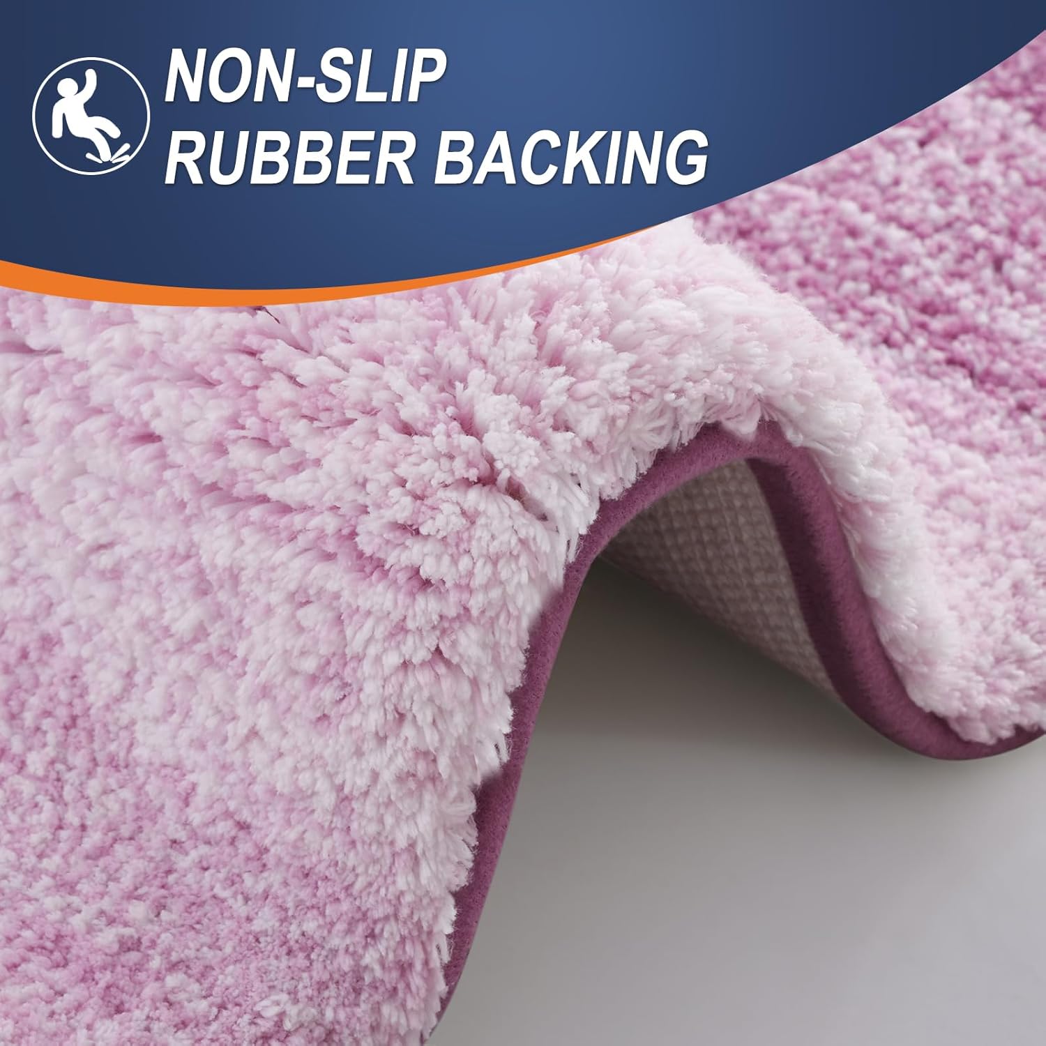 OLANLY Bathroom Runner Rug - Extra Soft Microfiber Mat with Rubber Backing | 47x17 Inches, Quick Dry, Pinkish-Purple