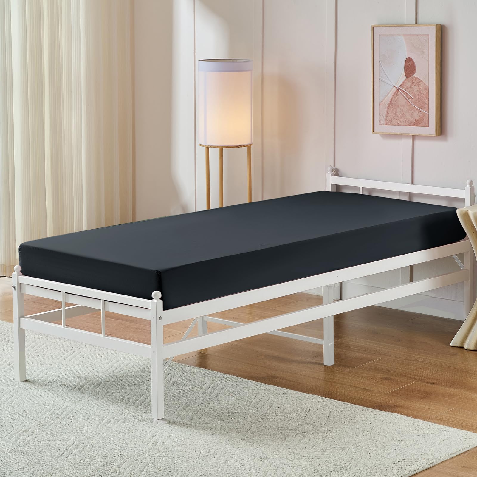 VACVELT Cot Fitted Sheet, 31 x 75 Inch Charcoal Black Cot Sheets, Ultra Soft and Breathable Microfiber Bed Cover Snug Fit for Narrow Twin/RV Bunk/Camper Bunk/Guest Beds/Trifold Mattress