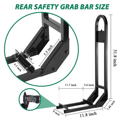 10L0L Universal Safety Golf Cart Rear Grab Bar and Trailer Hook with Receiver Fit for The Back Seat of Club Car EZGO and Other