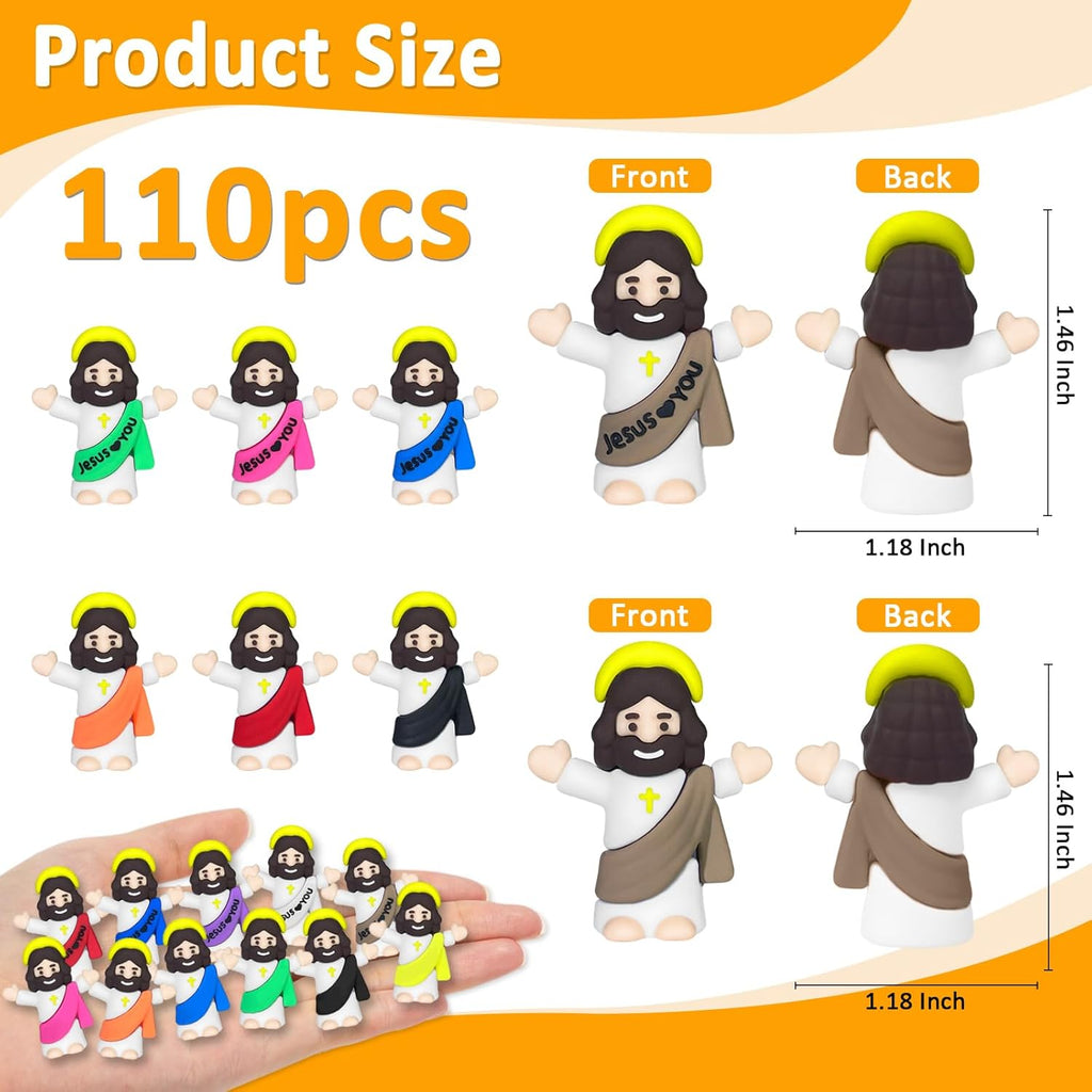 Mini Jesus Figurines by 110PCS - Perfect Easter Egg Stuffers & Religious Party Favors | 2 Styles