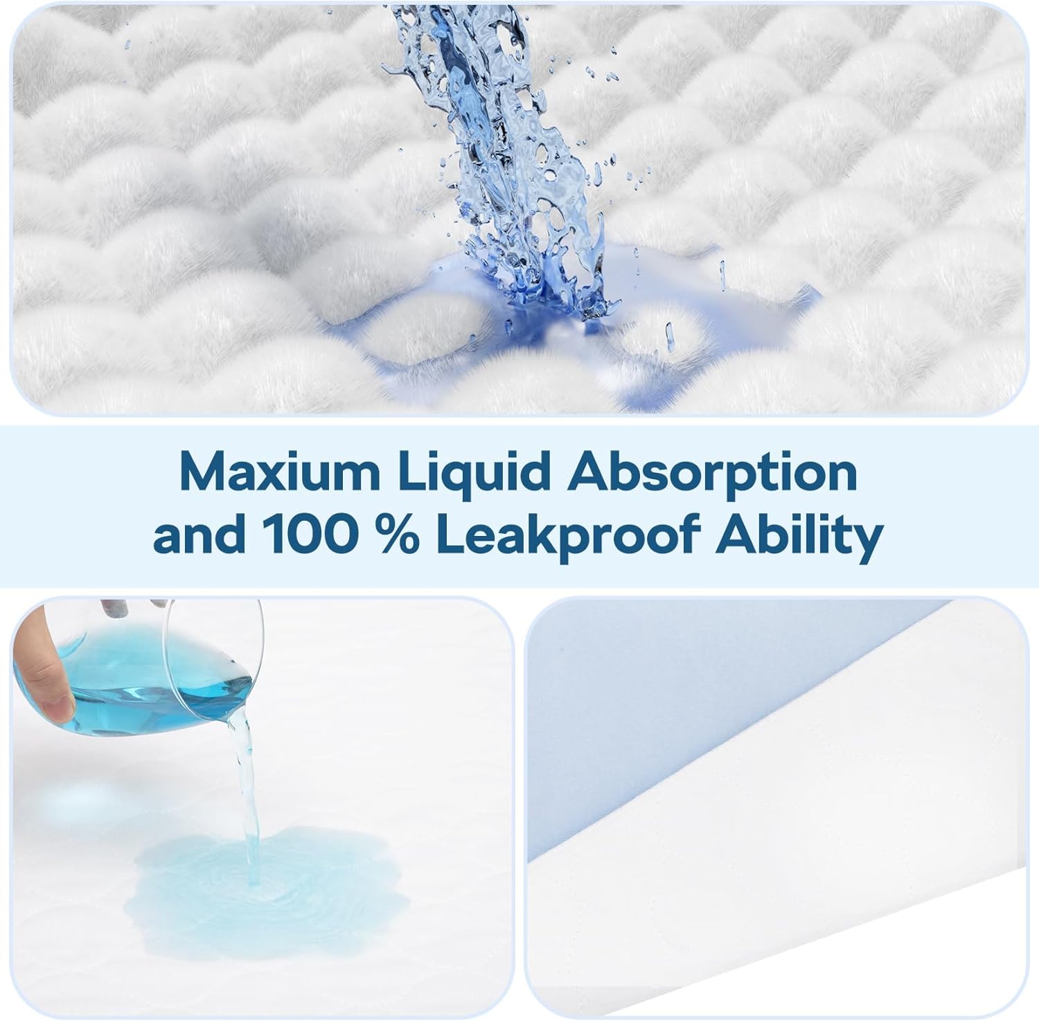 Regine Switzerland Incontinence Bed Pads - 36" x 38" Washable & Quick-Drying Underpads for Kids, Adults, and Pets