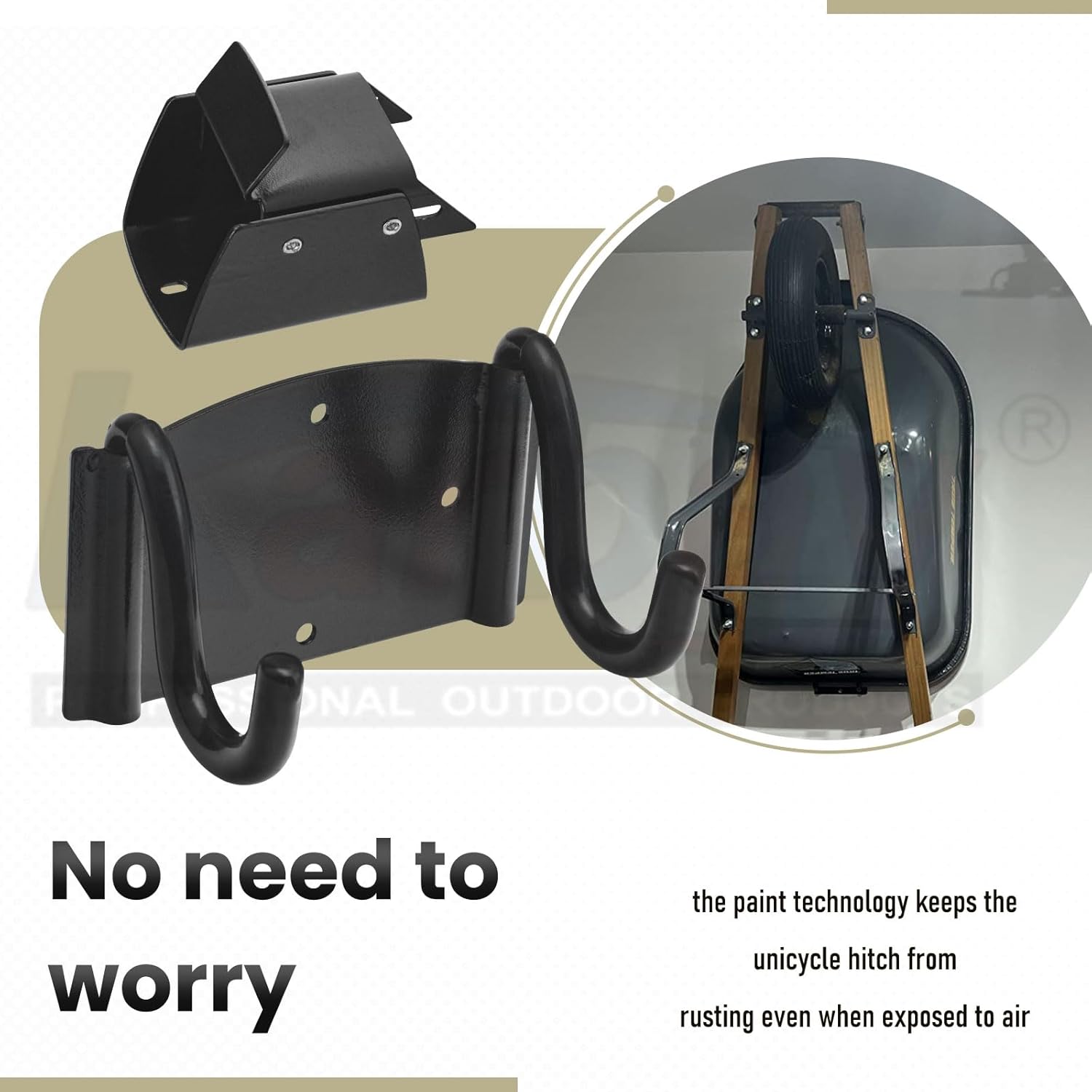 Wheelbarrow Storage Bracket by [Brand Name] - Heavy Duty 90 lbs Capacity with Spring Loaded Lift Latch